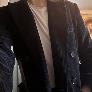 COS Women's Corduroy Blazer - BLACK! Appears navy in photos. Excellent condition